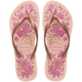 Women's Slim Organic Flip Flops - Pink/Gold